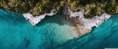 where the land meets the sea wallpaper 3440x1440